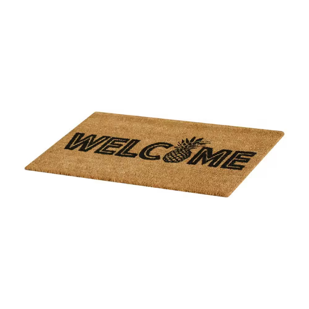Welcome to the Luau 18 In. X 30 In. Natural Coir Pineapple Doormat