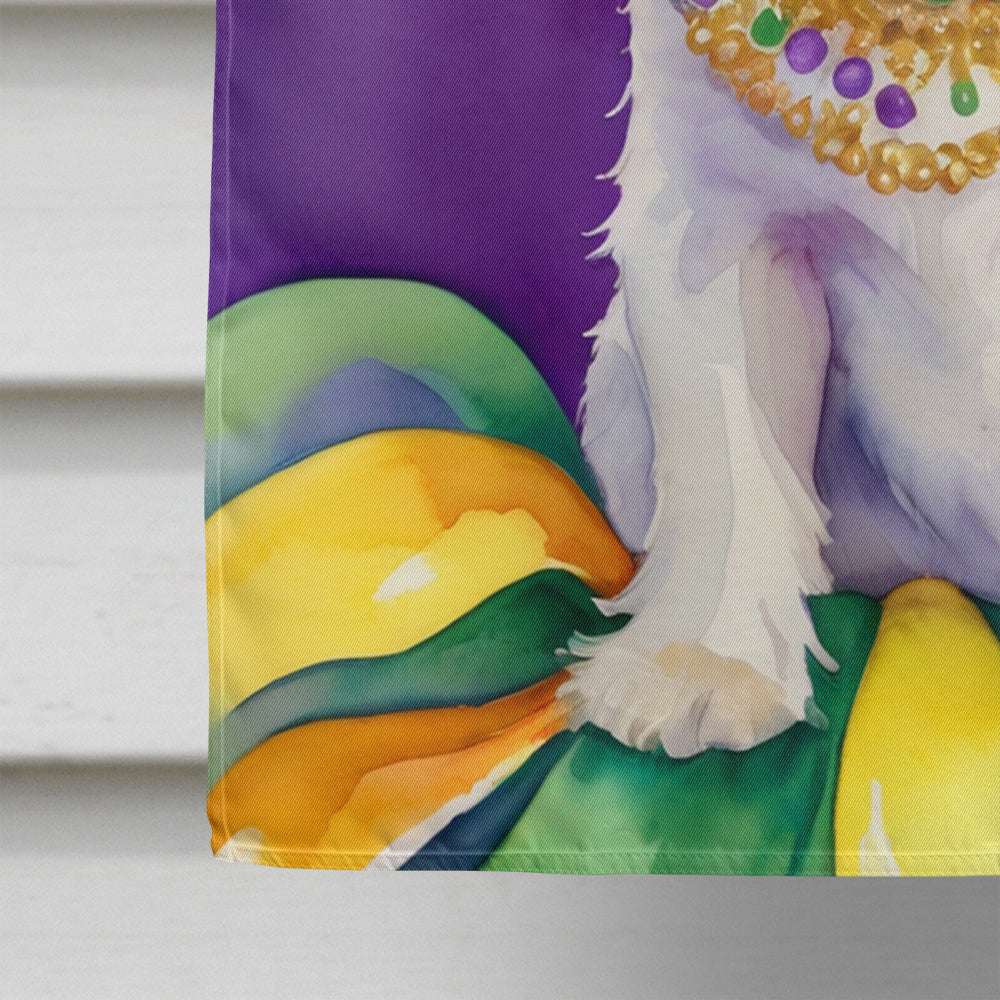 Westie King of Mardi Gras House Flag
