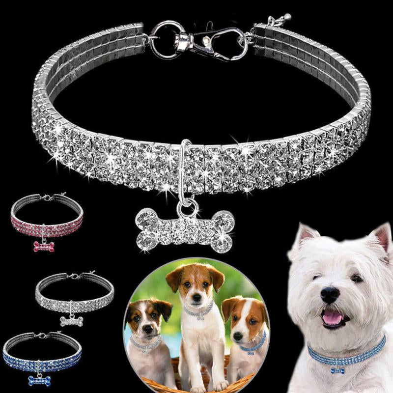 Bling Rhinestone Dog Collar Crystal Puppy Chihuahua Pet Dog Collars Leash for Small Medium Dogs Cats