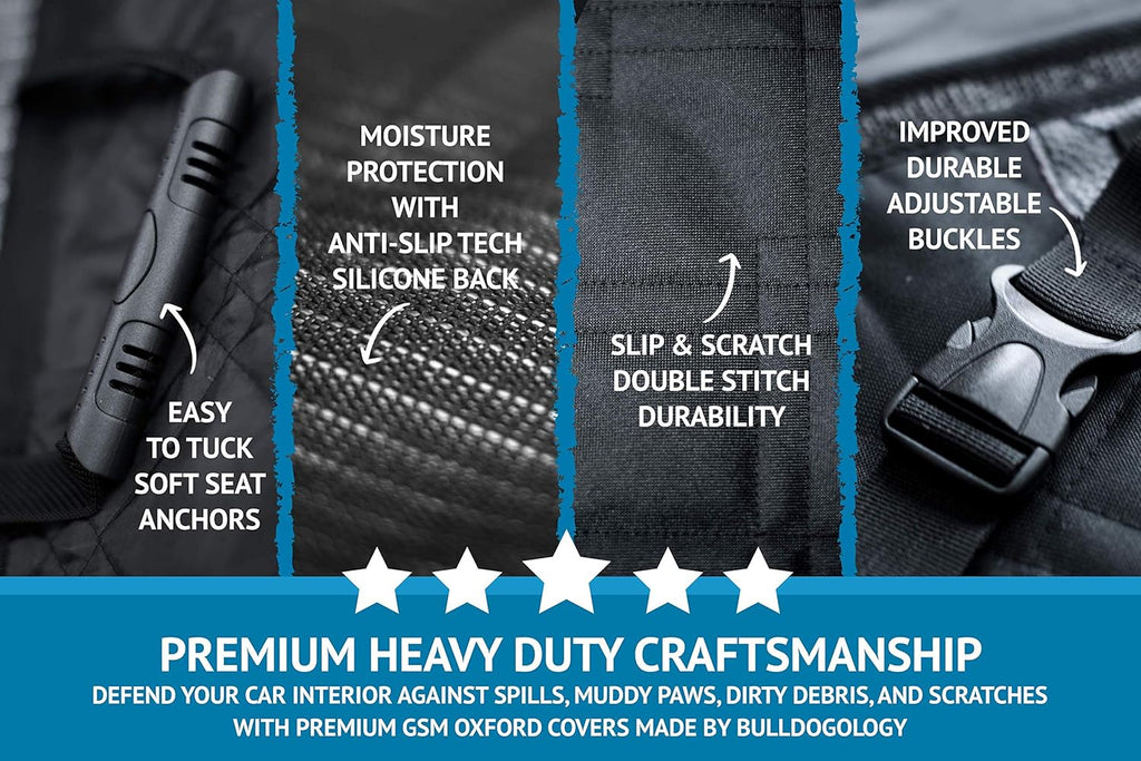 Dog Car Seat Cover for Back Seat 58"X56" Waterproof Pet Seat Cover SUV - Seat Cover for Dogs - Back Seat Protector - Dog Hammock for Car, Seat Cover for Truck (Large)