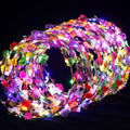 50 Pcs LED Flower Crowns Headbands, Light up Flower Crowns for Women, Glow in the Dark Headband for Wedding Reception Birthday Christmas Mardi Gras Cosplay Princess Party Favors(Rose)