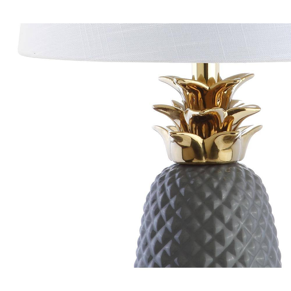 Pineapple 23 In. Gray/Gold Ceramic Table Lamp