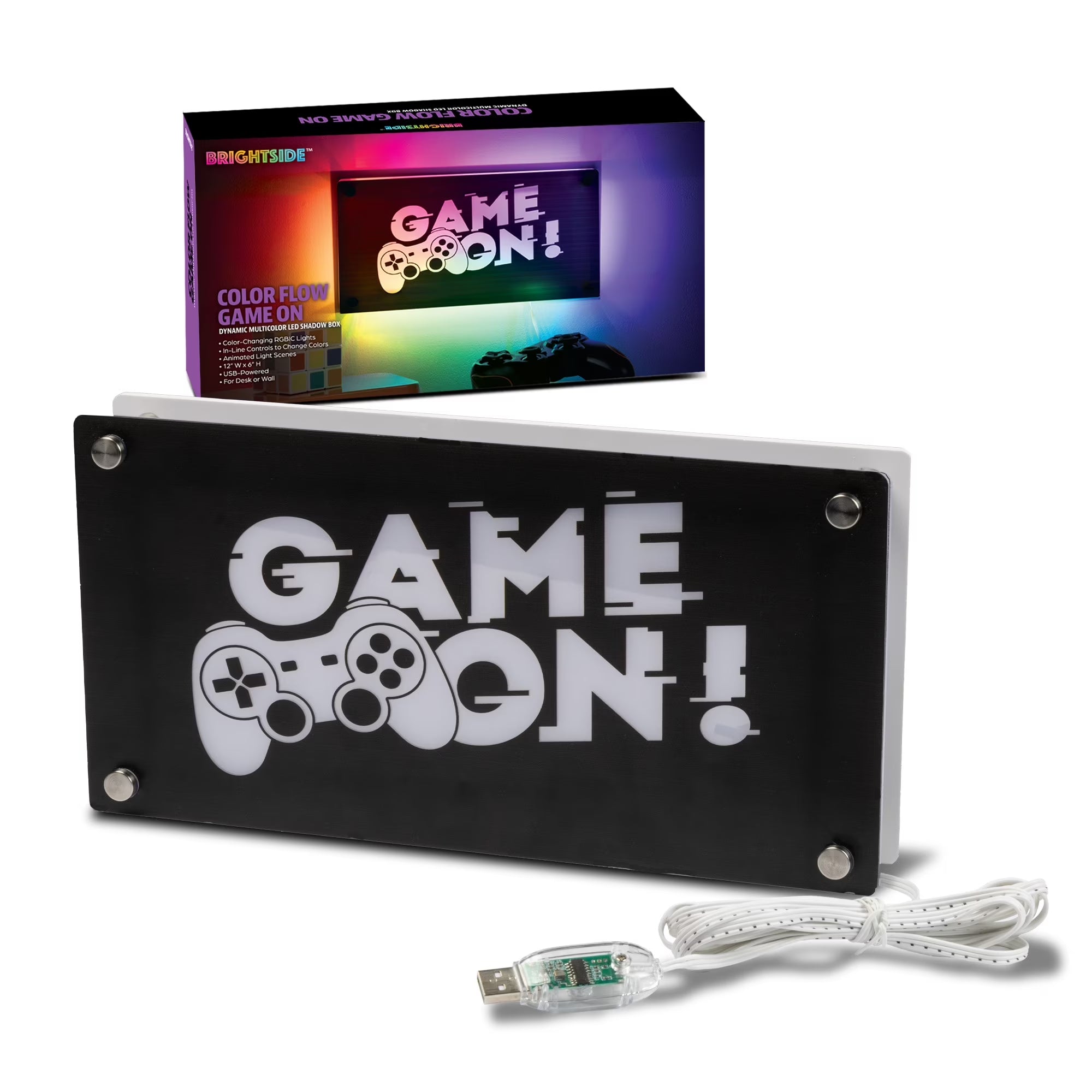 "Game On!" RGBIC Wall Mounted Neon Sign - 11.8" Width X 5.9" Height, Glossy Finish