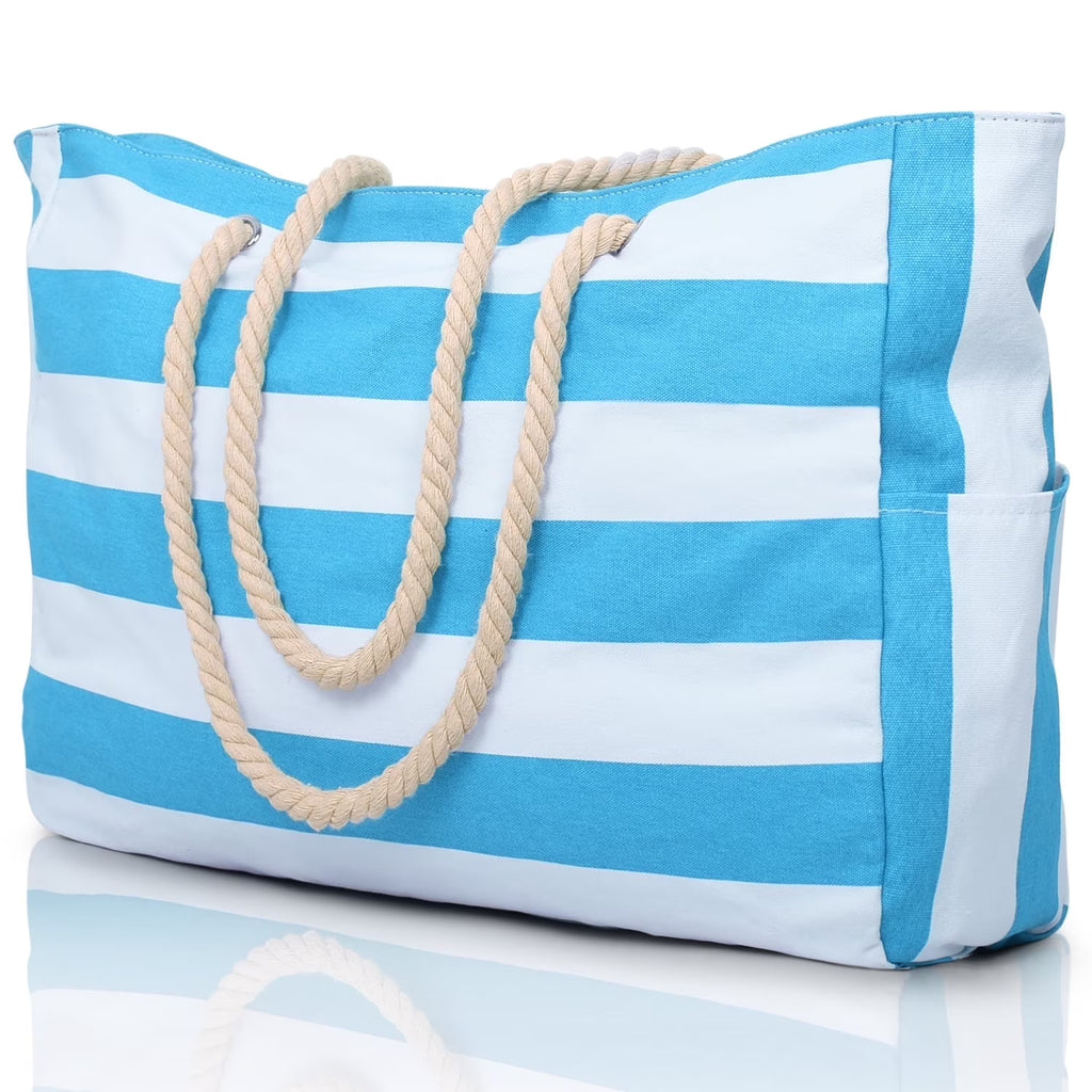 Beach Bag Large Beach Tote for Women Weekender Bag with Zipper Waterproof Travel Holiday Essentials for Pool