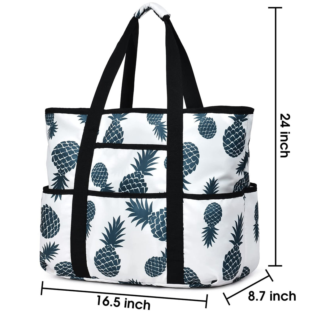 Beach Bags for Women, Beach Tote Bag with Zipper Pockets Beach Bag