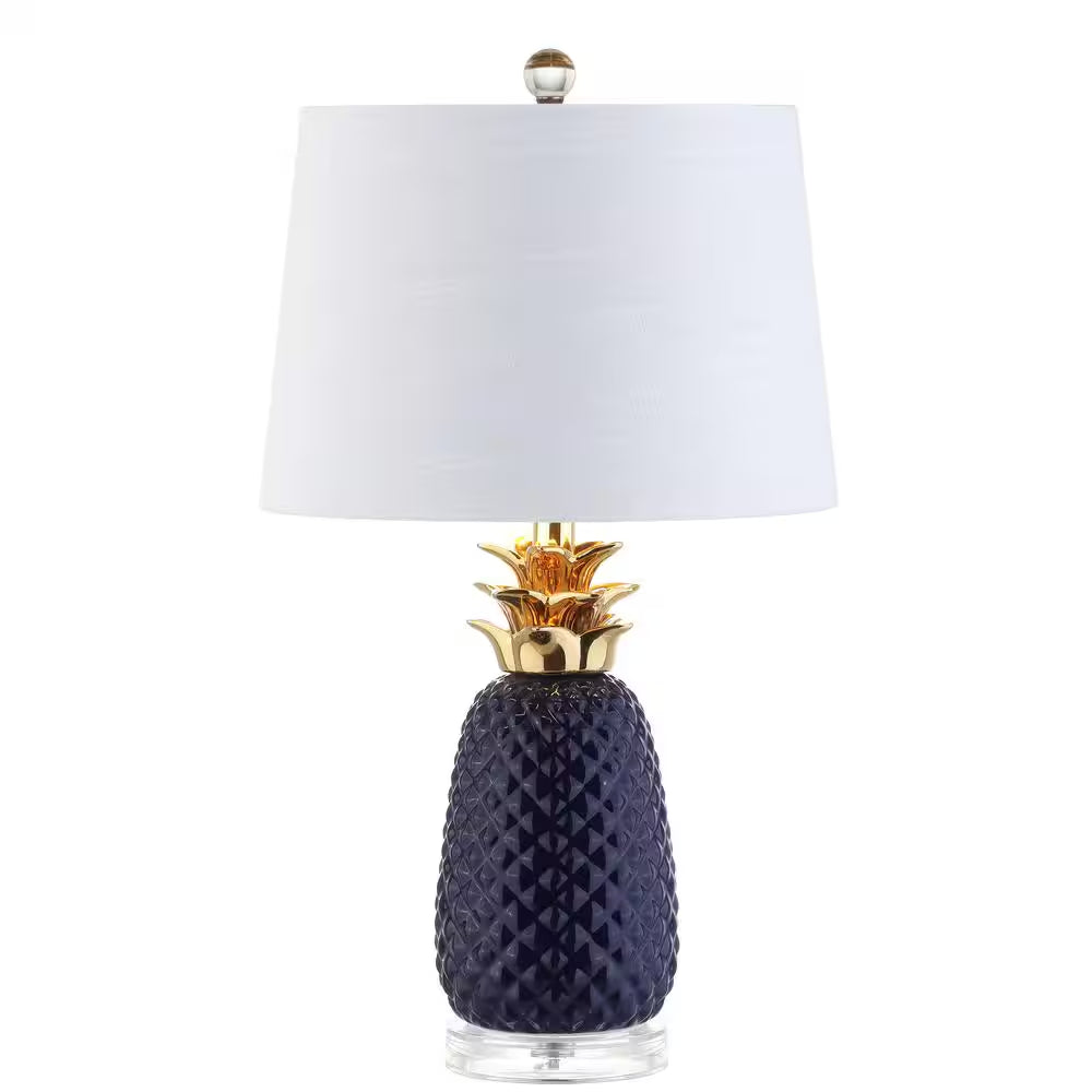 Pineapple 23 In. Navy/Gold Ceramic Table Lamp
