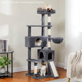 61" Cat Tree Tower for Indoor Cats with Platform and Scratching Posts, Cat Condo Cat Tree House in Pet Supplies, Gray