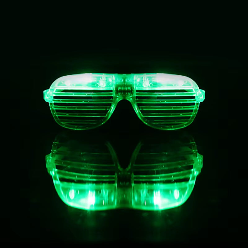 Glow in the Dark LED Eyeglasses 6 Neon Colors Blinds Lampshade Glasses Christmas Mardi Gras Birthday Neon Mardi Gras Party Glass