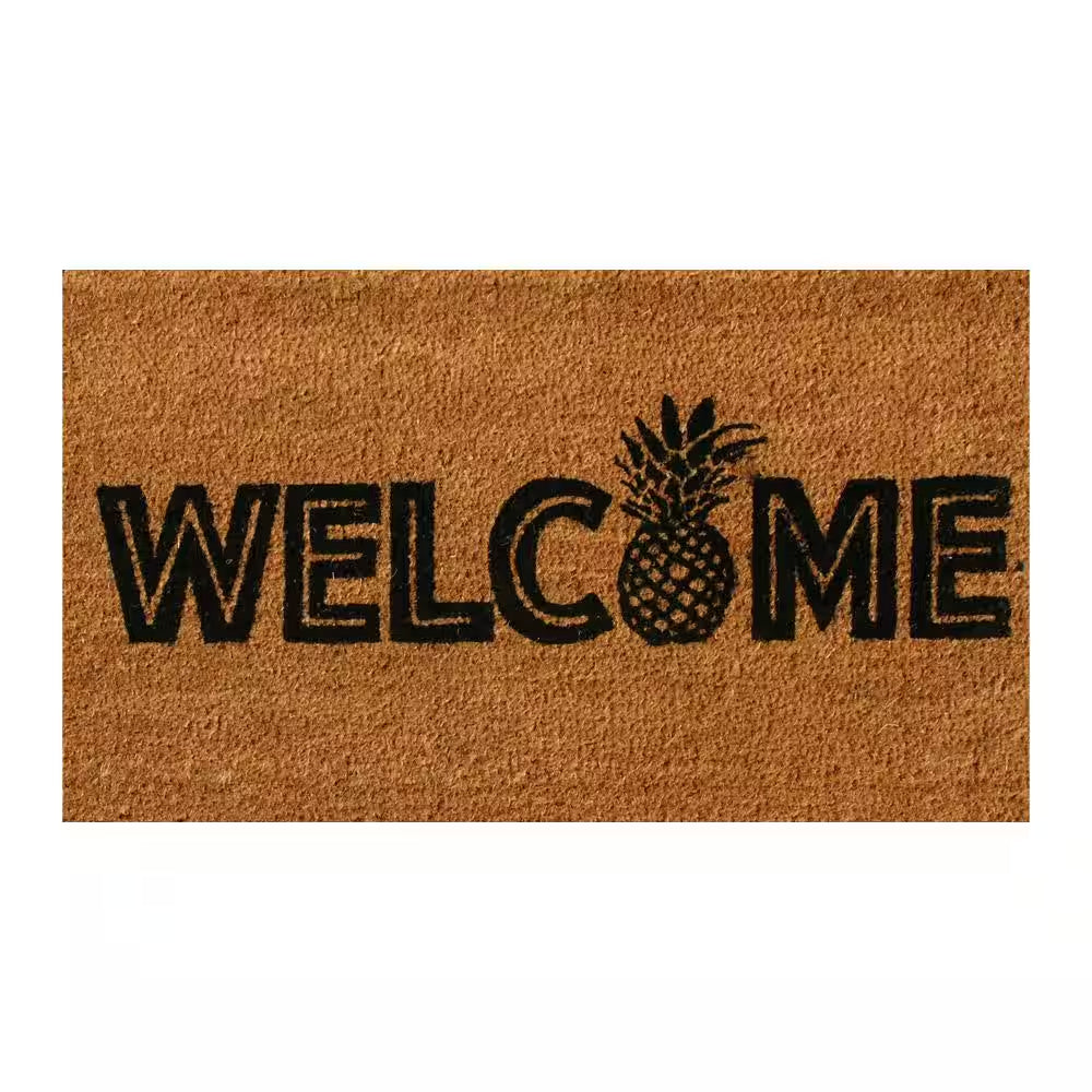 Welcome to the Luau 18 In. X 30 In. Natural Coir Pineapple Doormat