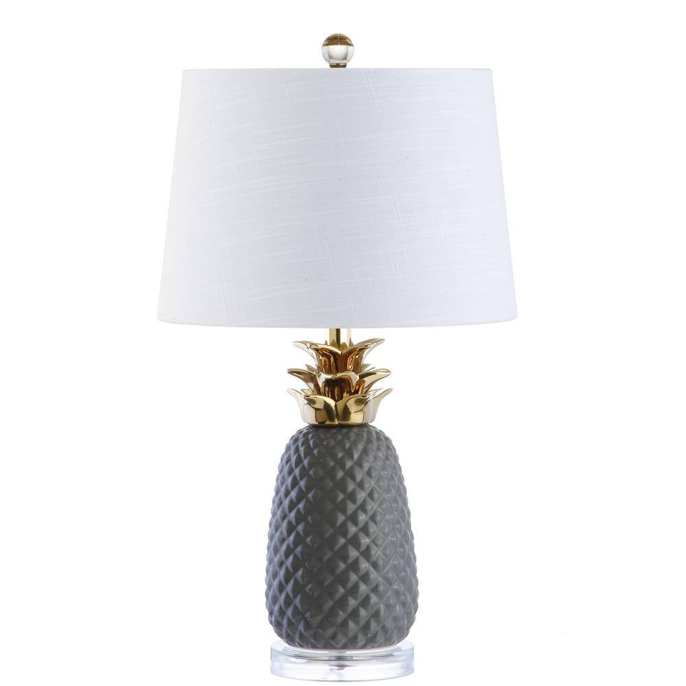 Pineapple 23 In. Gray/Gold Ceramic Table Lamp