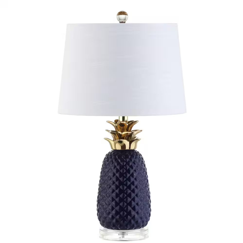 Pineapple 23 In. Navy/Gold Ceramic Table Lamp