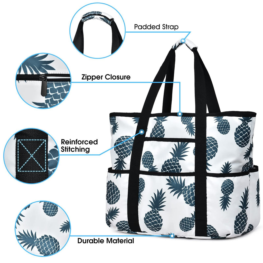 Beach Bags for Women, Beach Tote Bag with Zipper Pockets Beach Bag