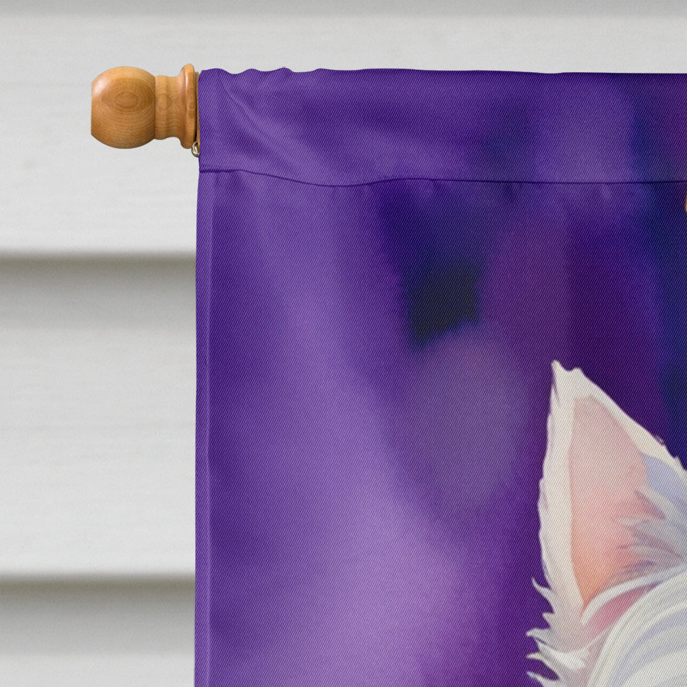 Westie King of Mardi Gras House Flag