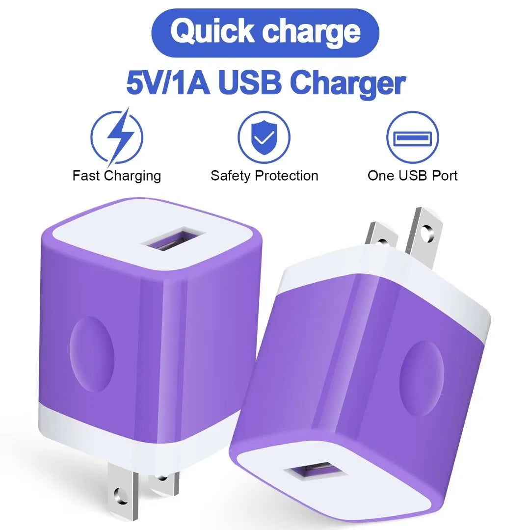 Charging Block,Type C Charger Block Fast Charging  2PCS Charger Block with 2PCS Type C Charging Cables 6Ft USB C Cables Wall Charger Block Plug Android Charger Phone Cords Type C