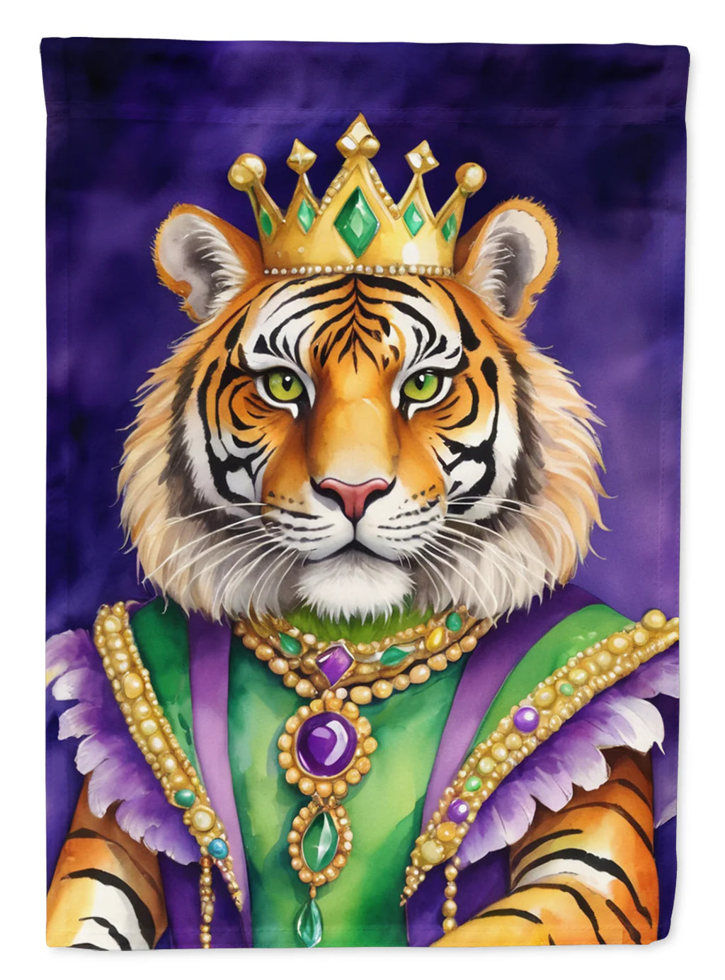 Tiger the King of Mardi Gras House Flag
