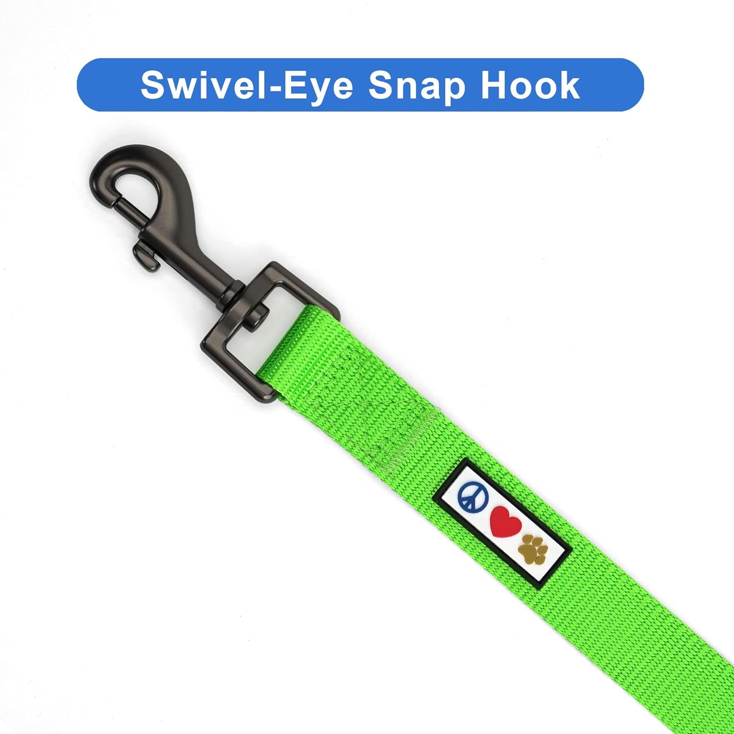 Solid 6 Ft Green Dog Leash M/L Custom Name and Phone Embroidery Strong Nylon Leash for Medium and Large Breeds