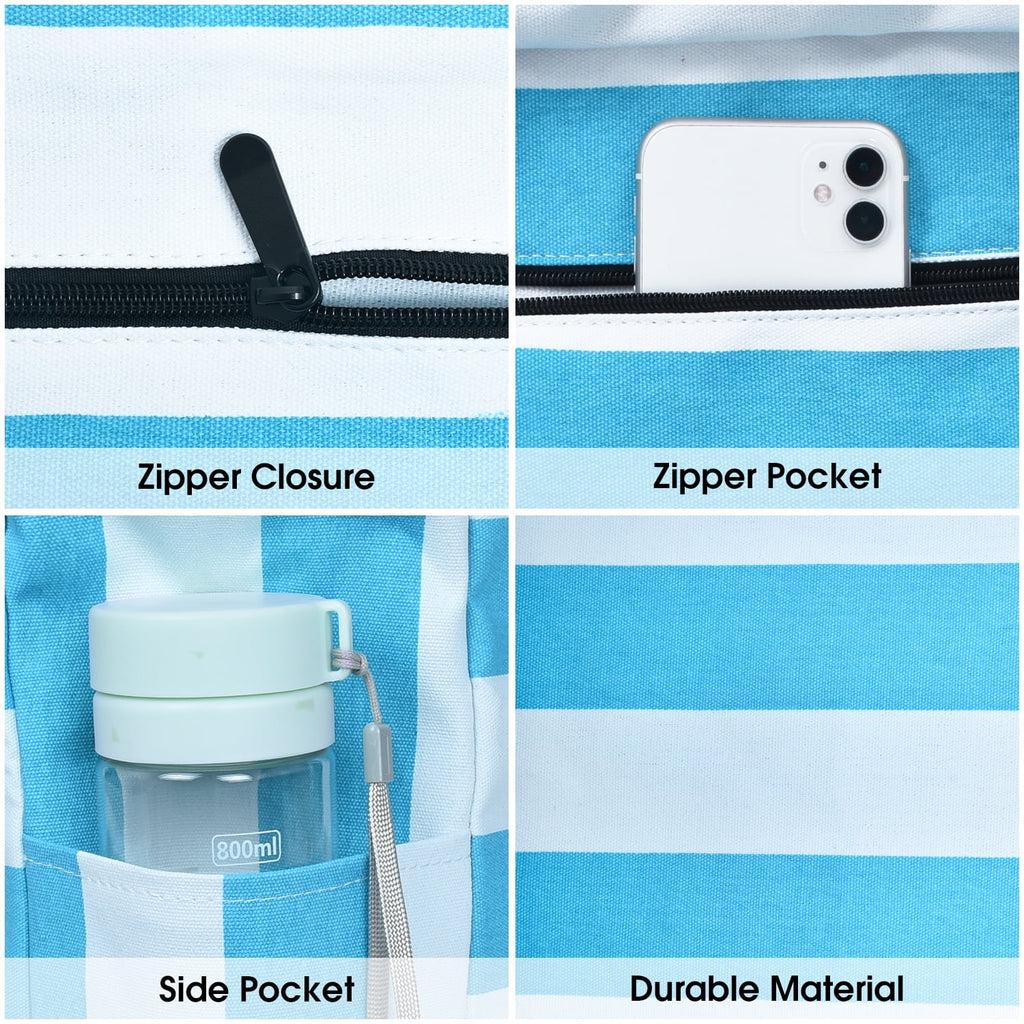 Beach Bag Large Beach Tote for Women Weekender Bag with Zipper Waterproof Travel Holiday Essentials for Pool