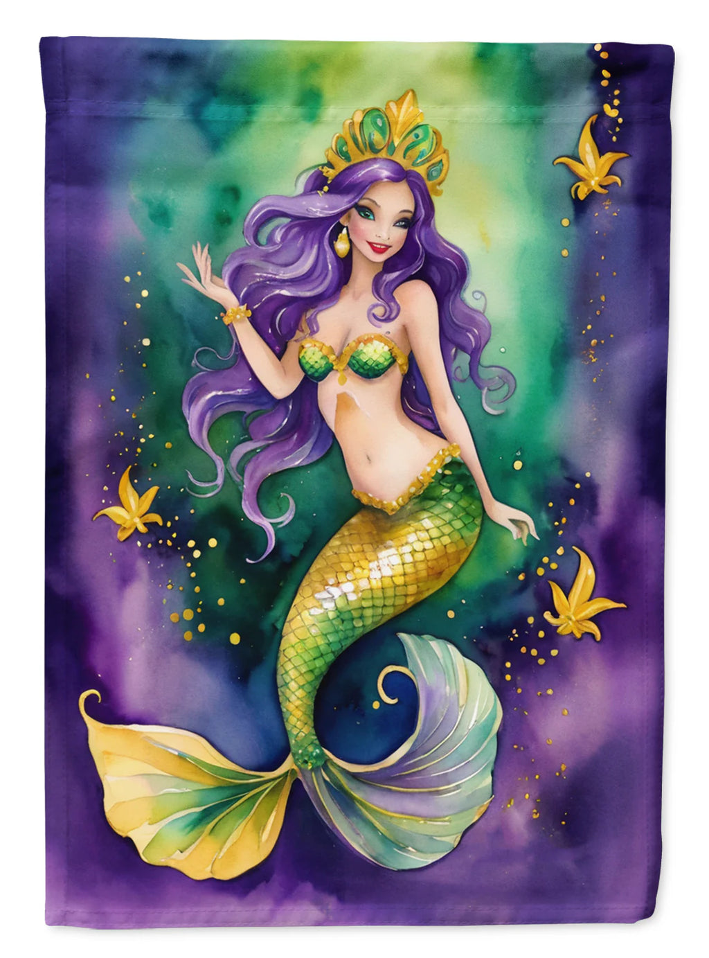 Mermaid Mardi Gras House Flag