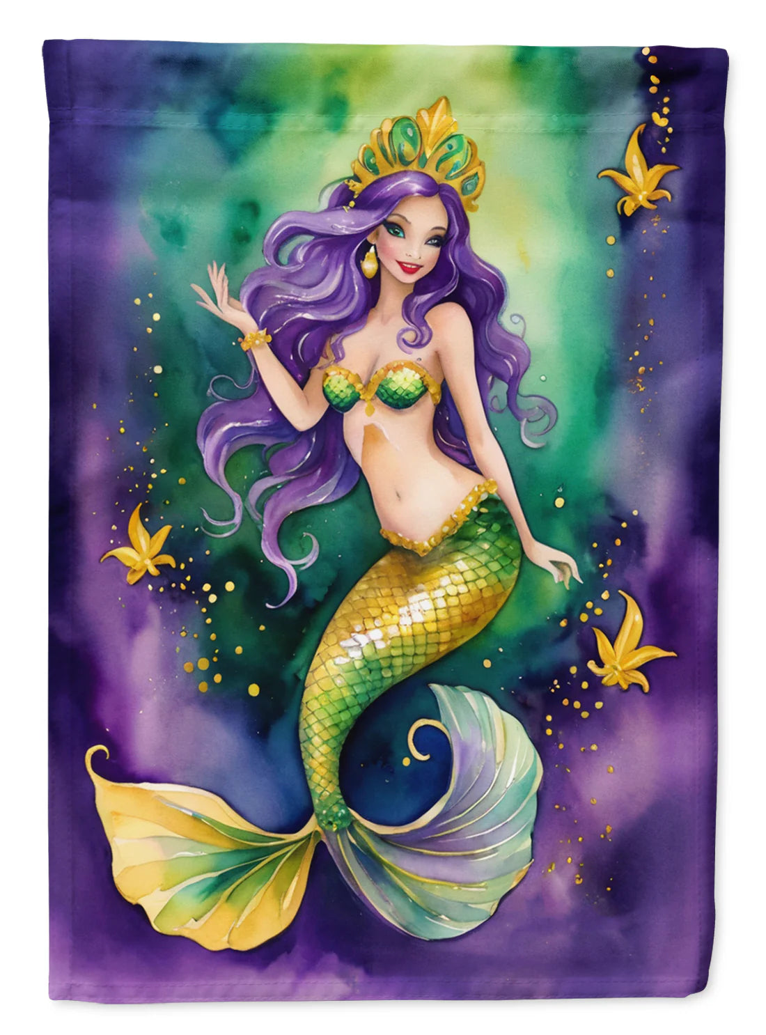 Mermaid Mardi Gras House Flag