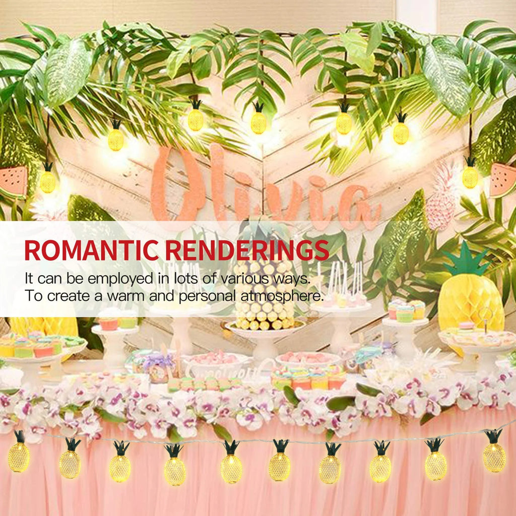 6.5 Ft 10 Leds Pineapple Fairy String Light - Decor Gifts Battery Operated (Warm White)