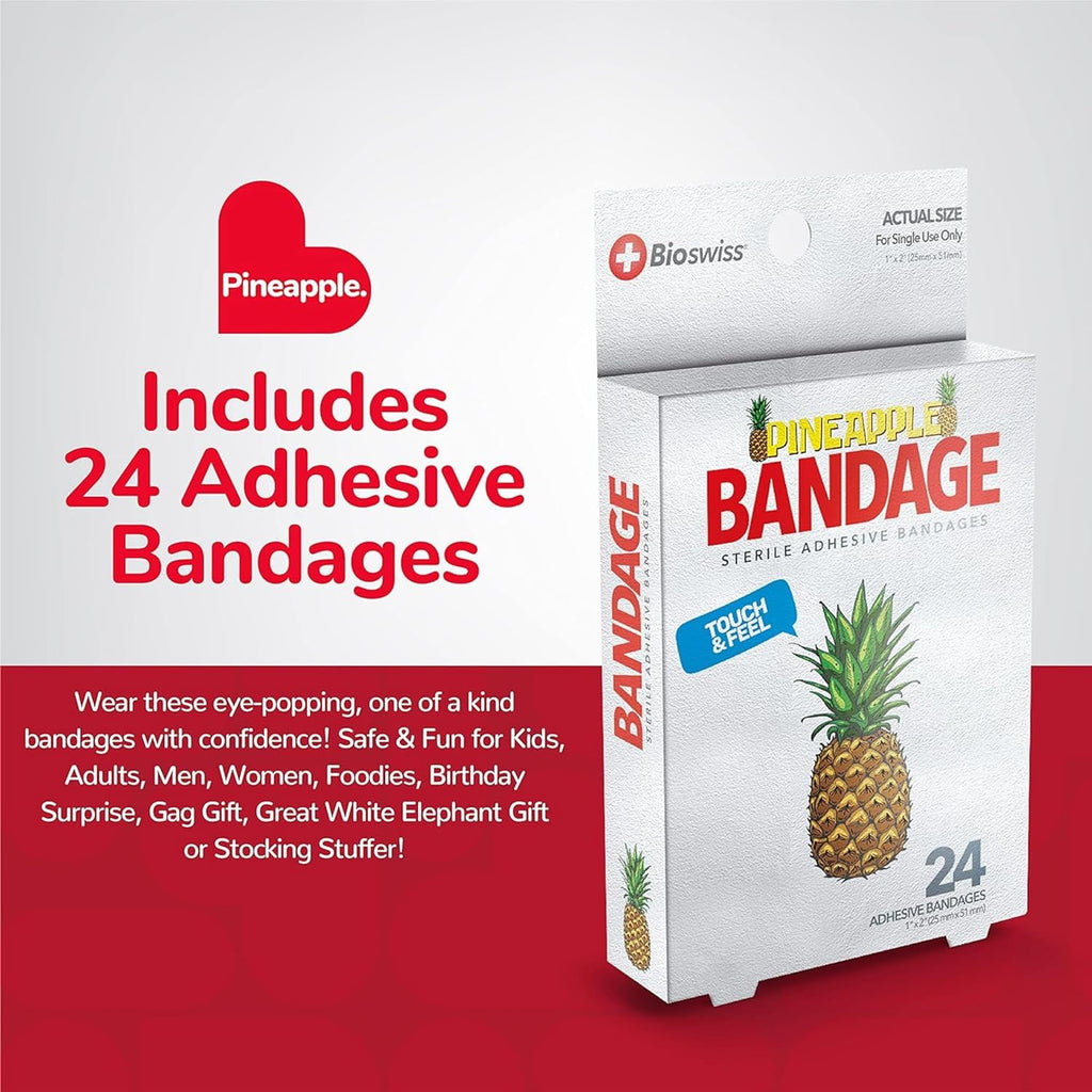 Bandages, Pineapple Shaped Self Adhesive Bandage Set, Latex Free, Sterile Wound Care, 24 Count