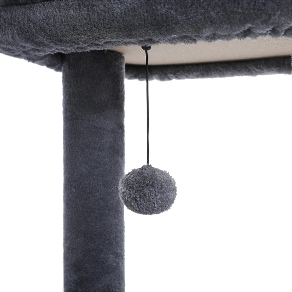 61" Cat Tree Tower for Indoor Cats with Platform and Scratching Posts, Cat Condo Cat Tree House in Pet Supplies, Gray