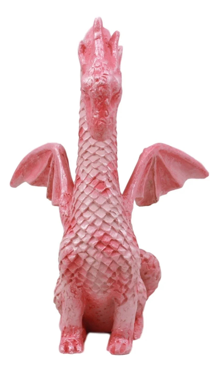 Ebros Valentine Cupid Love Pink Dragon Figurine 4.25"Tall Romantic Female Dragon Collectible