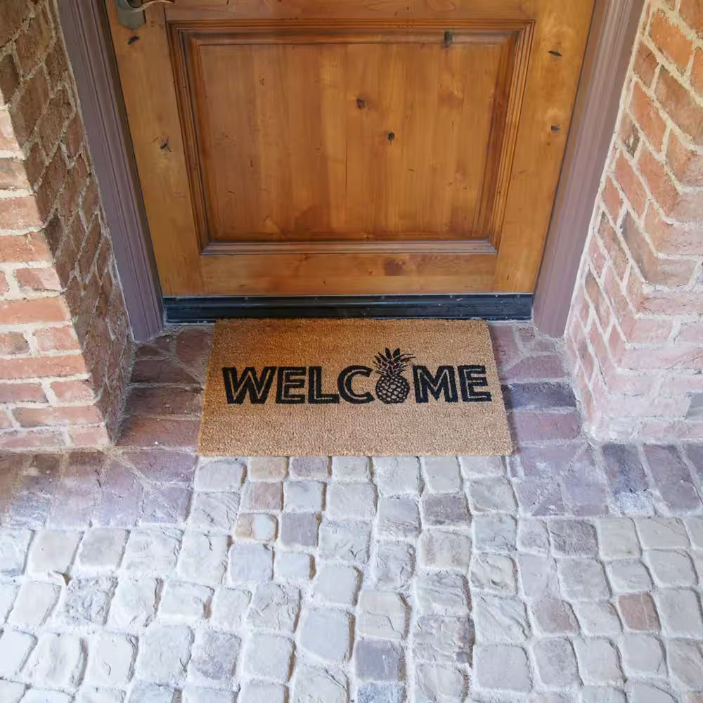 Welcome to the Luau 18 In. X 30 In. Natural Coir Pineapple Doormat