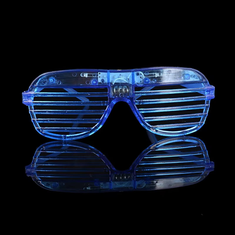 Glow in the Dark LED Eyeglasses 6 Neon Colors Blinds Lampshade Glasses Christmas Mardi Gras Birthday Neon Mardi Gras Party Glass