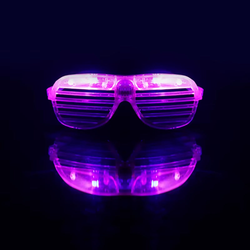 Glow in the Dark LED Eyeglasses 6 Neon Colors Blinds Lampshade Glasses Christmas Mardi Gras Birthday Neon Mardi Gras Party Glass