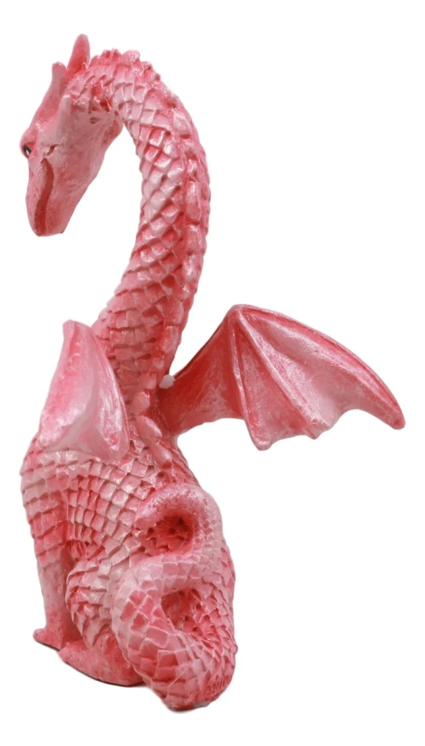 Ebros Valentine Cupid Love Pink Dragon Figurine 4.25"Tall Romantic Female Dragon Collectible
