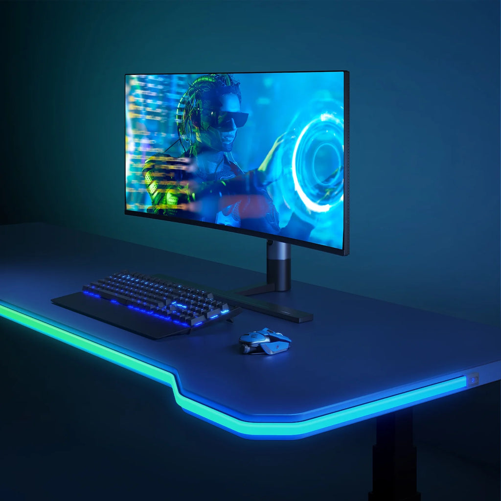 6.56Ft RGBIC LED Neon Rope Light, Color-Changing Smart Light Strip for Desk, Gaming Setup, Wifi + Bluetooth Control