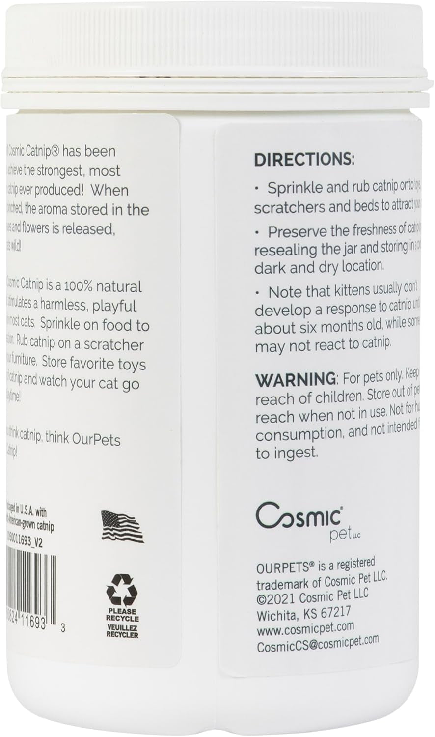 Ourpet'S Premium Catnip - 2.25 Oz Jar of High Potency Catnip - 100% North American Grown