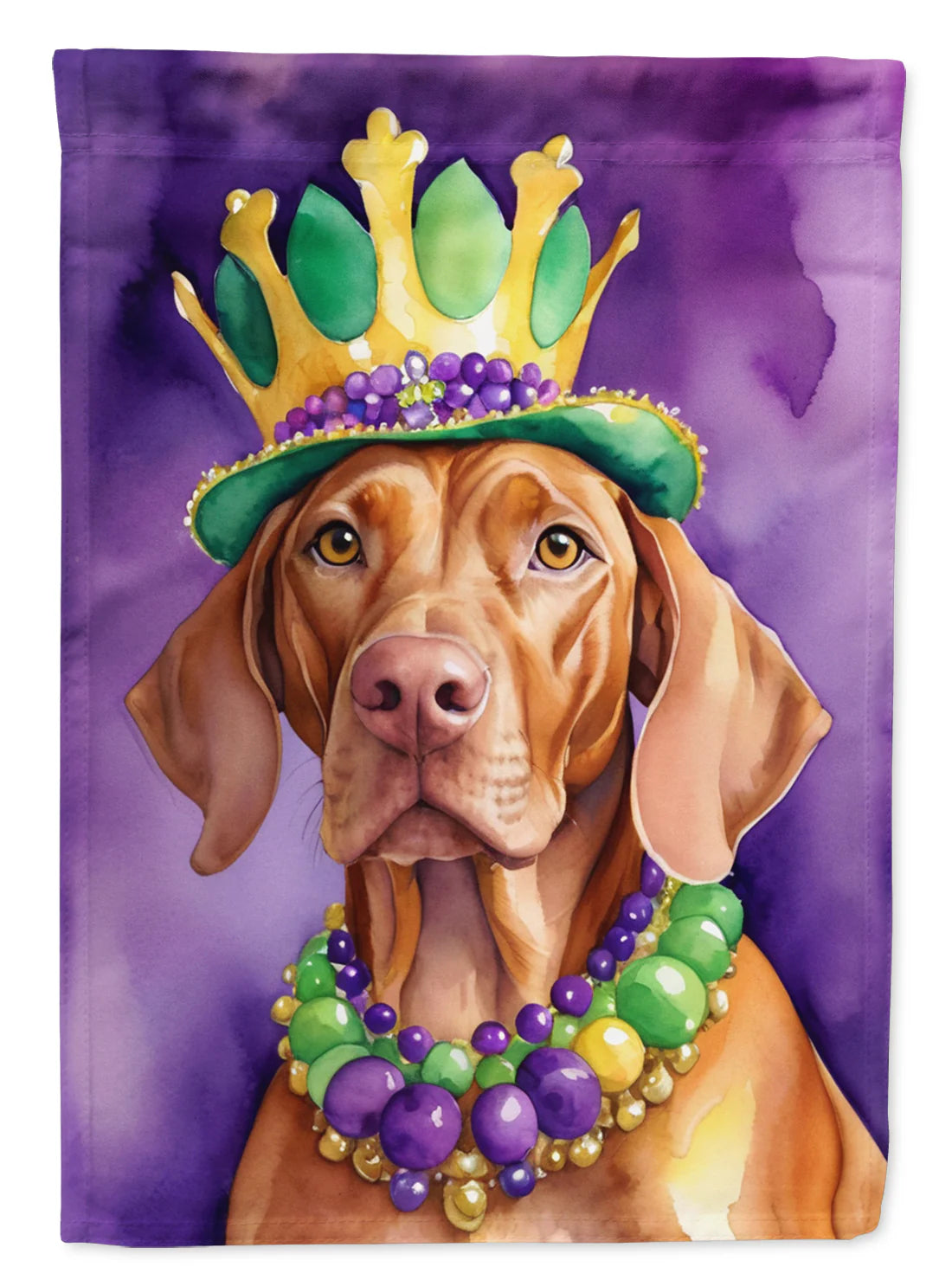 Vizsla King of Mardi Gras House Flag