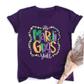 Mardi Gras Shirt for Women It'S Mardi Gras Yall Shirt Carnival Outfit Shirt Holiday Bleached Short Sleeve Tops Clothes
