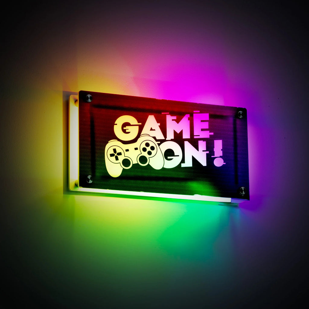 "Game On!" RGBIC Wall Mounted Neon Sign - 11.8" Width X 5.9" Height, Glossy Finish