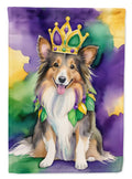 Sheltie King of Mardi Gras House Flag