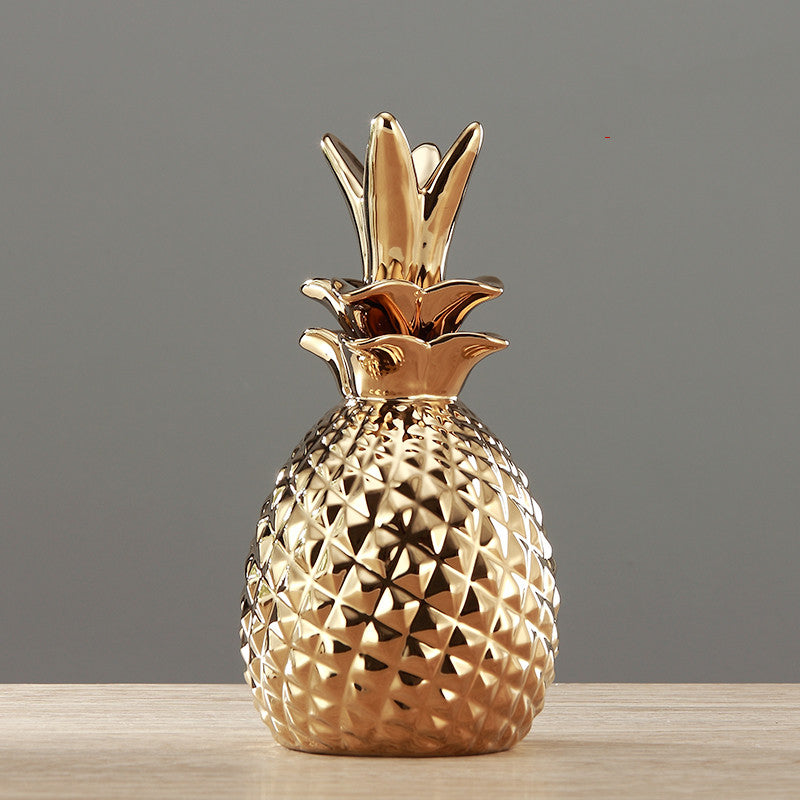 Golden Pineapple Storage Jar Ornaments Creative Jewelry Tray Crafts