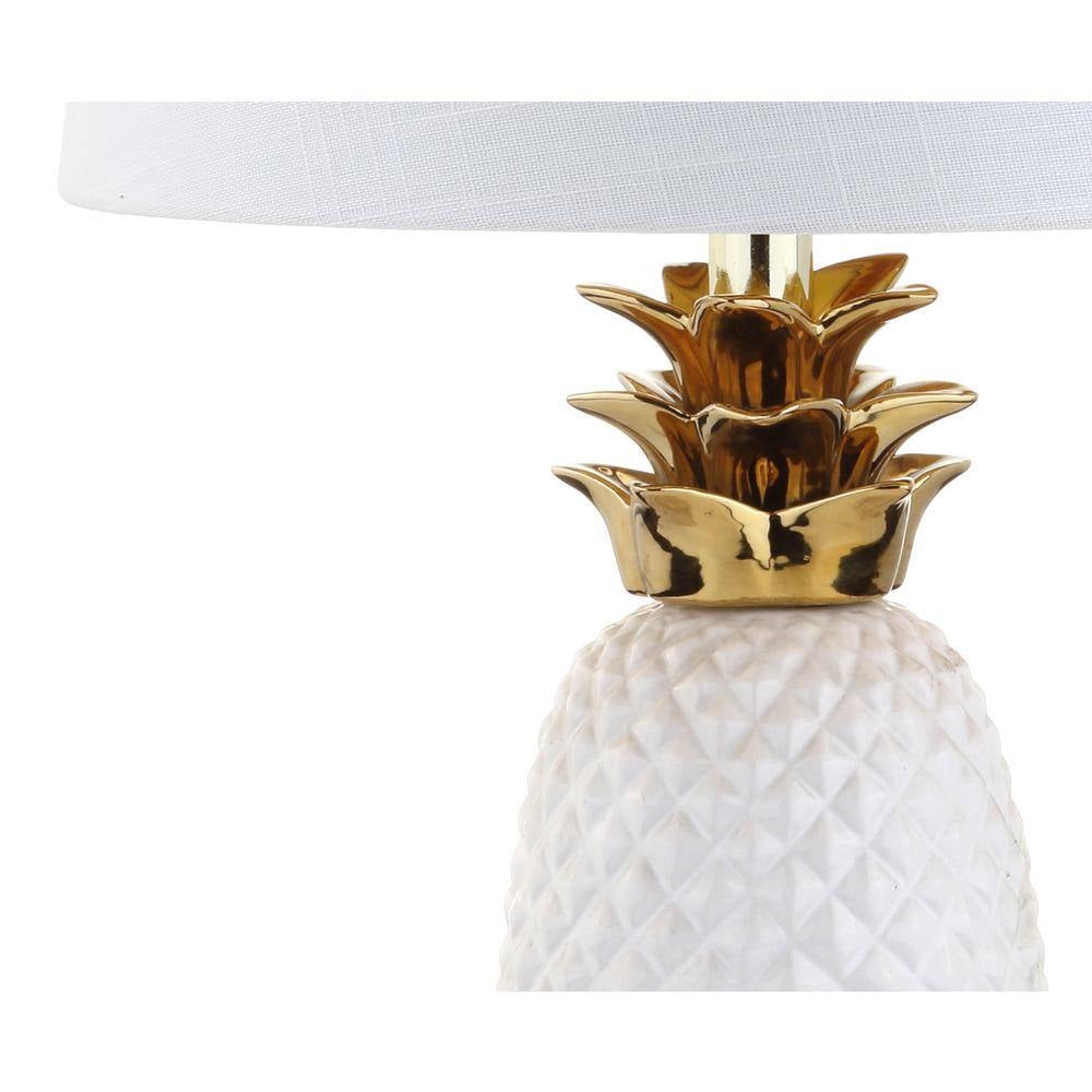 Pineapple 23 In. White/Gold Ceramic Table Lamp