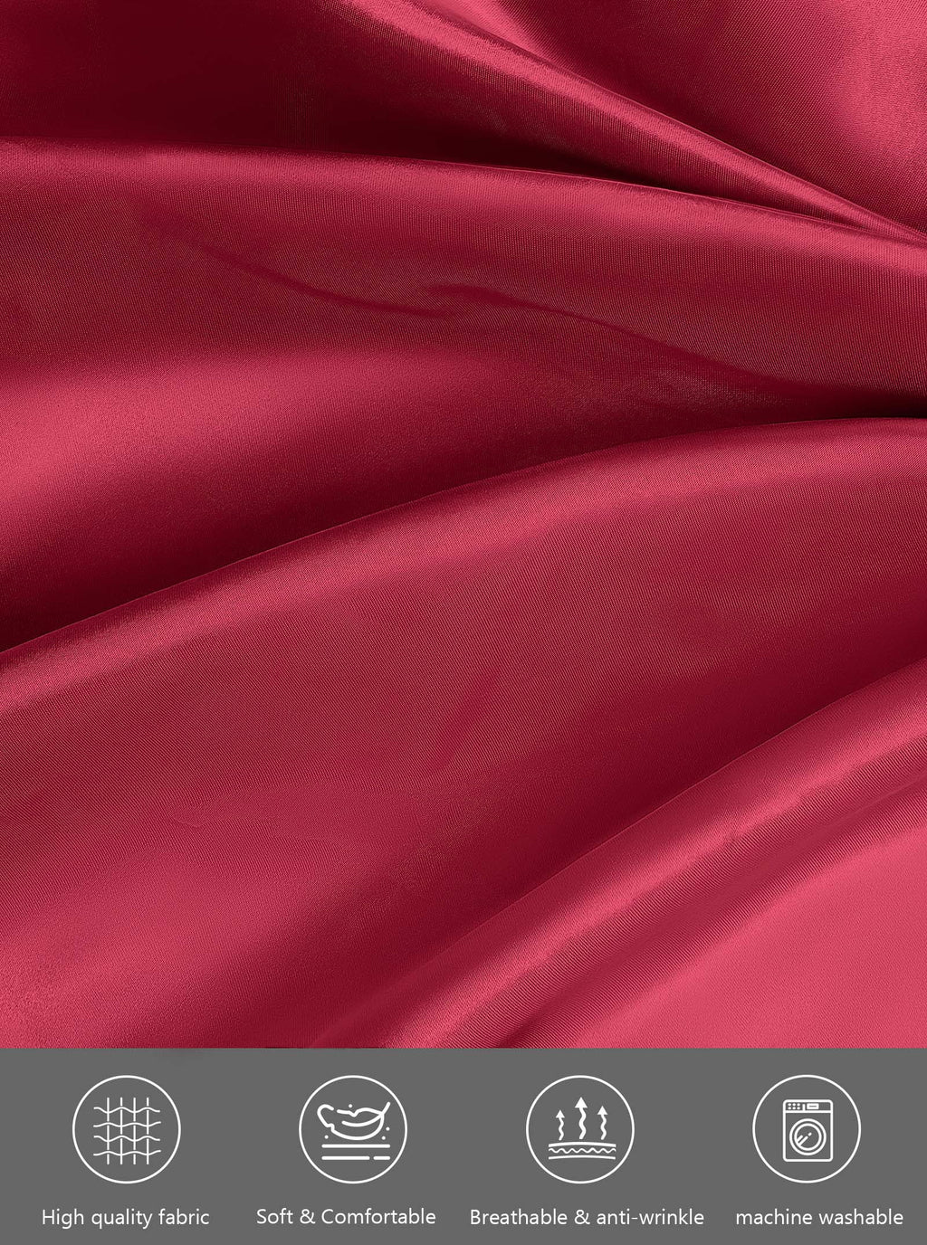 Sexy Lingerie,  Silk Satin Pajamas for Women, Womens Summer Pajamas Pjs Sets of 4 Pcs with Floral Lace Top Shorts and Robe, Gift for Women, Burgundy, XXL