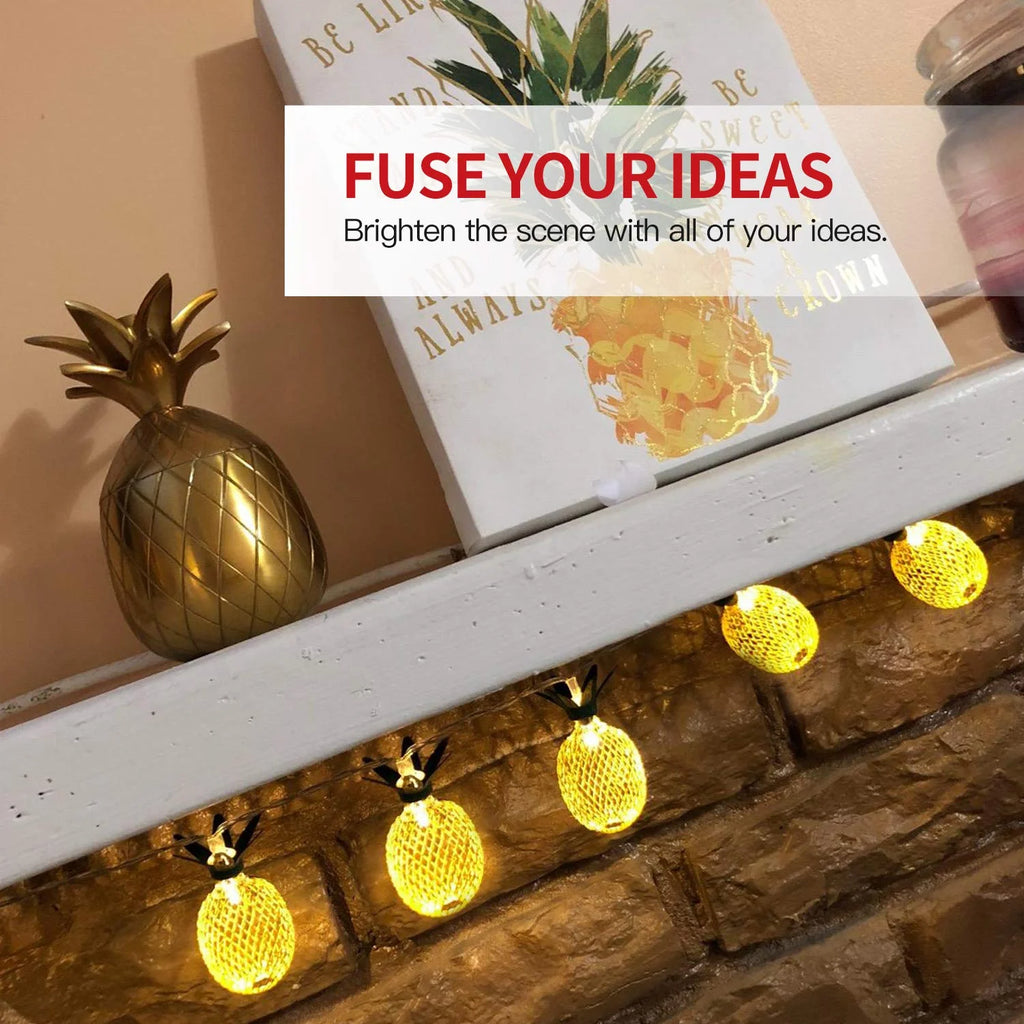 6.5 Ft 10 Leds Pineapple Fairy String Light - Decor Gifts Battery Operated (Warm White)
