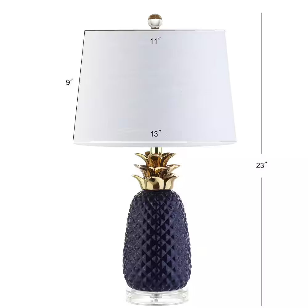 Pineapple 23 In. Navy/Gold Ceramic Table Lamp