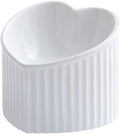 White Ceramic Raised Cat Bowls, Tilted Elevated Food or Water Bowls, Stress Free, Backflow Prevention, Dishwasher and Microwave Safe, Lead & Cadmium Free