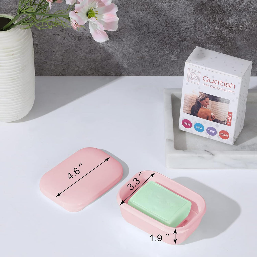 2 Pack Travel Soap Container, Portable Soap Holder with Lid, Travel Bar Soap Holder, Soap Case for Camping Gym Travel, Soap Box for Bathroom,Pink