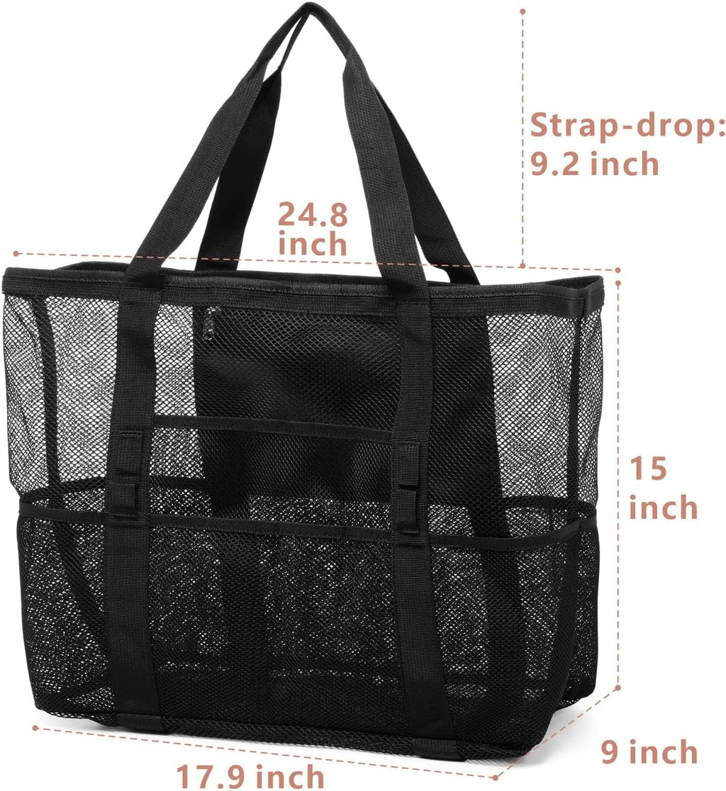 Mesh Beach Bag Family - Large Tote Bag for Cruise Pool Toys Beach Vacation Essentials